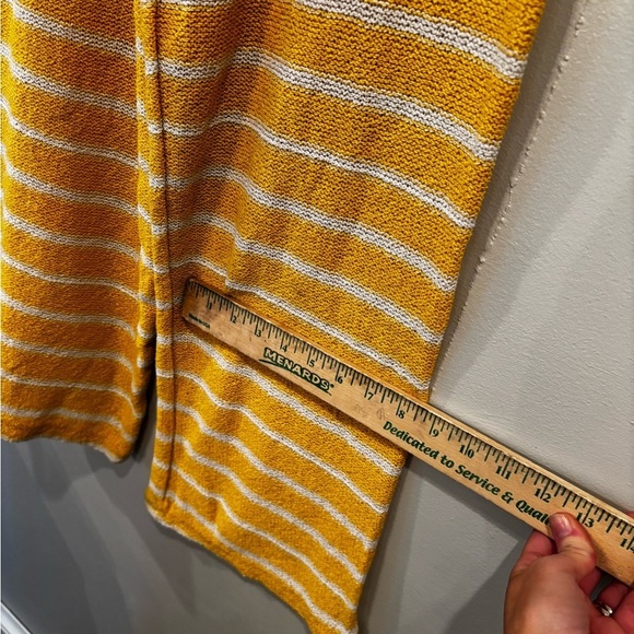 Zara Striped Yellow Women's Pants size M crochet casual summer country garden - Picture 6 of 11